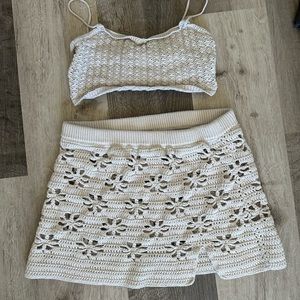 Pacsun Bundled Yarn Knit Top and Skirt